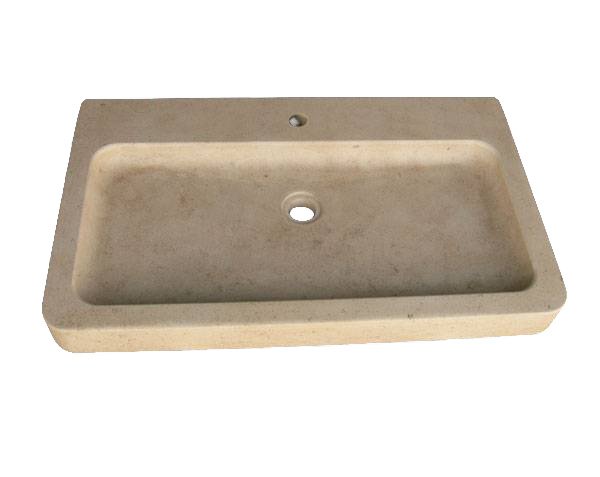 Washbasin in Burgundy limestone - Charmot Golden Honed Washbasin in Burgundy limestone - Charmot Golden Honed