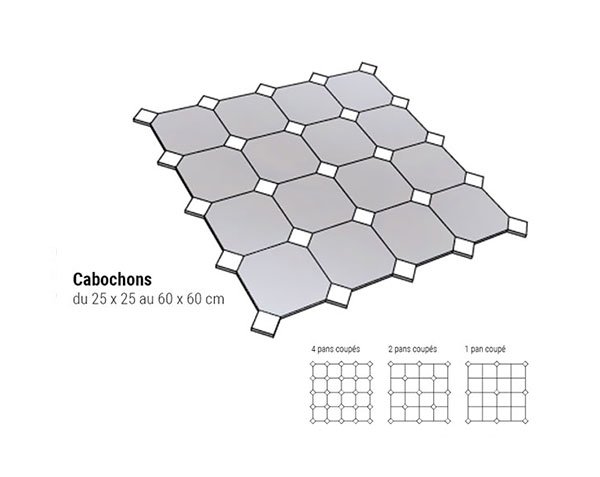 Cabochon Flooring with Belgian Blue Stone - Technical Plan