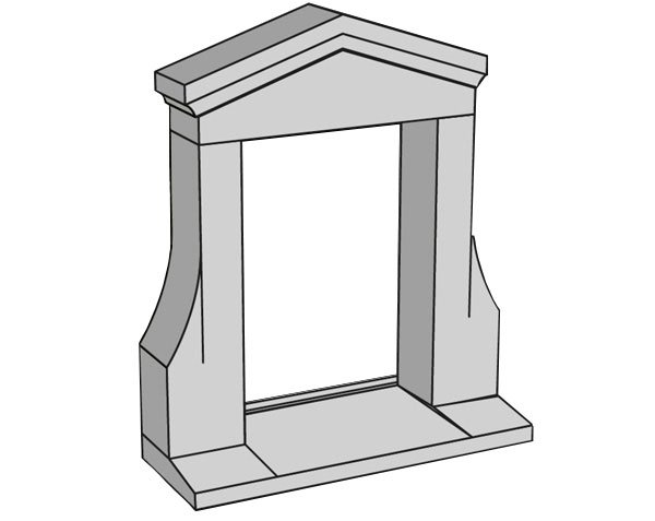Roof window in natural limestone Roof window in natural limestone