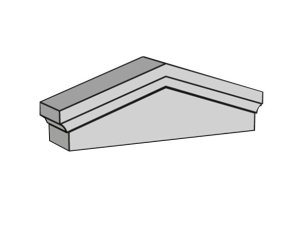 Pediment in limestone