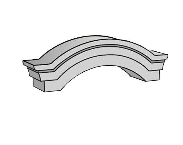 Eyebrow pediment in natural limestone Eyebrow pediment in natural limestone