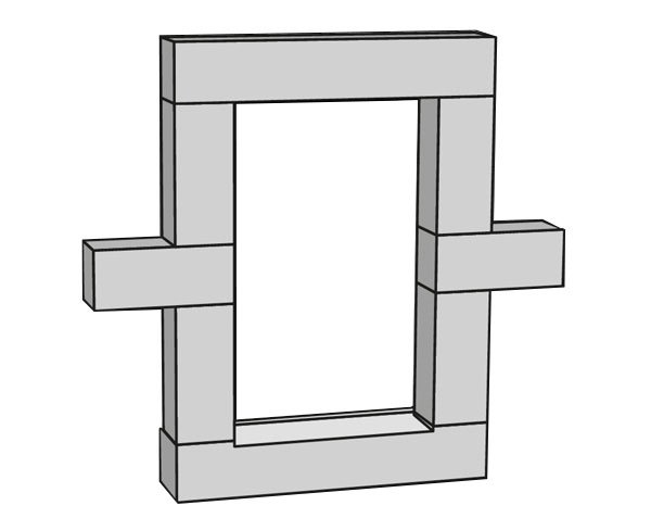 Window frame with sill Window frame with sill