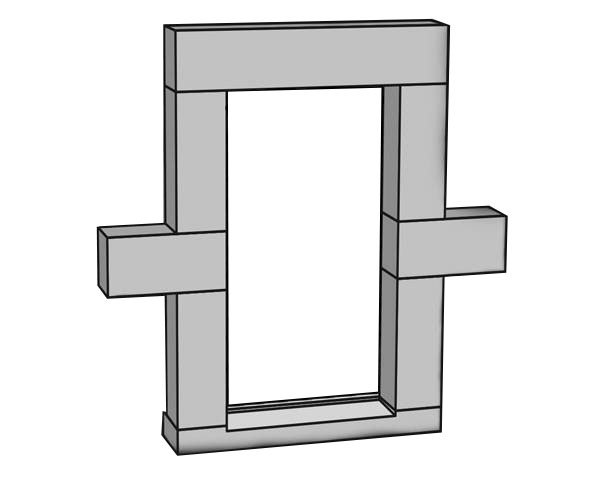 Solid stone window frame with sill Solid stone window frame with sill