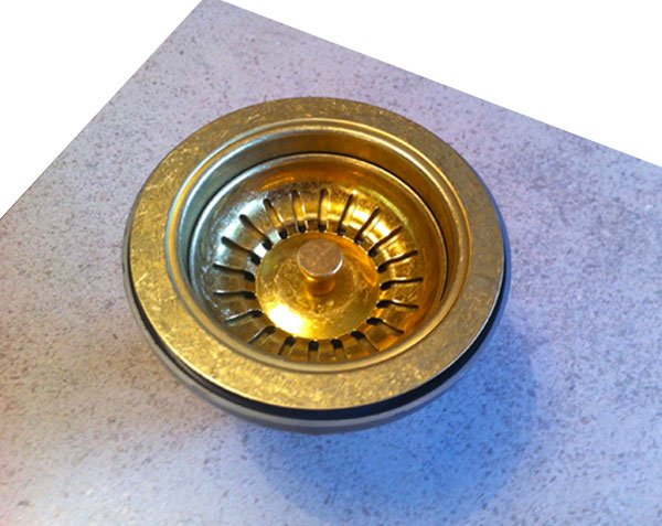 Bung with waste basket - Aged brass