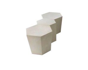 Designer living room stool - Light Softened Charmot stone