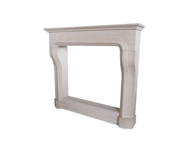 Fontainebleau fireplace in natural Burgundy stone - Honed Light Charmot