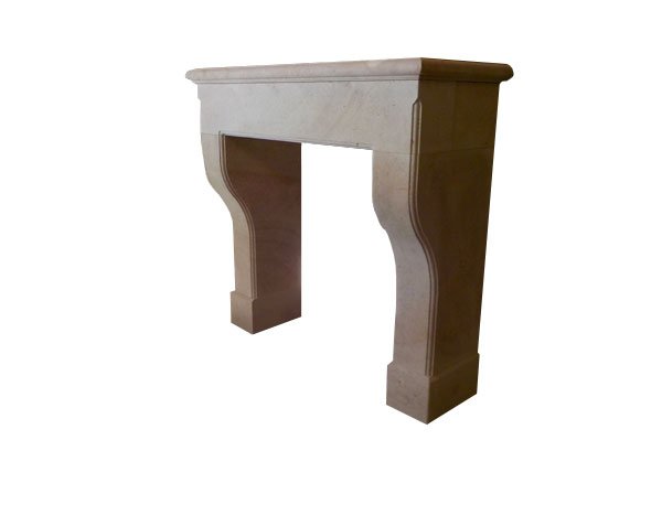 Breteuil fireplace in natural Burgundy stone - Honed Golden Charmot