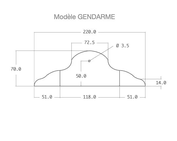 Stone Fountain - EYEBROW Model - Technical plan 220 cm