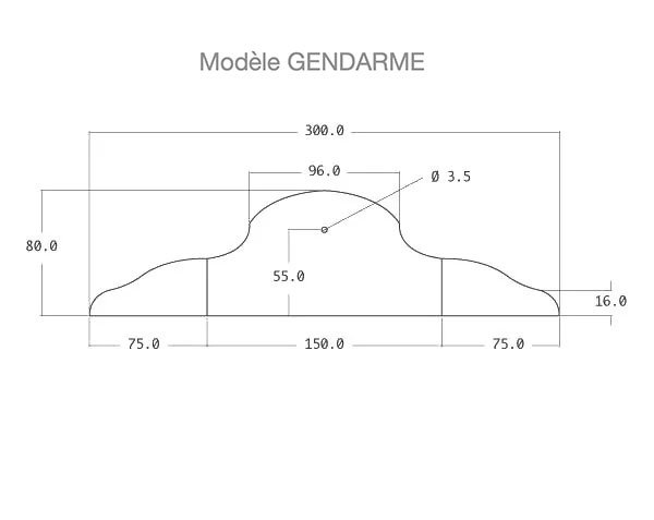 Stone Fountain - EYEBROW Model - Technical plan 300 cm