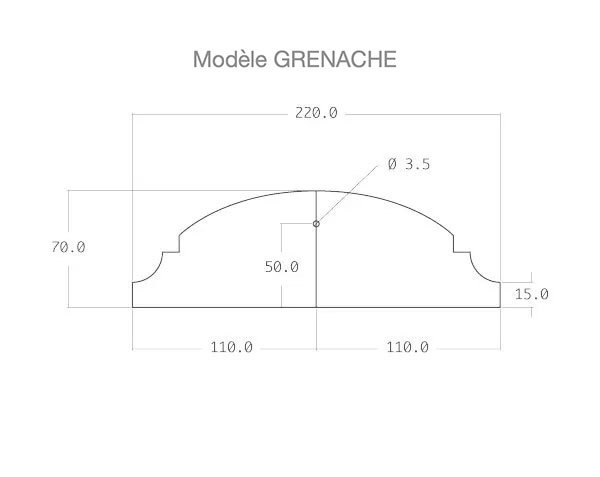 Stone Fountain - GRENACHE Model - Technical plan 220 cm