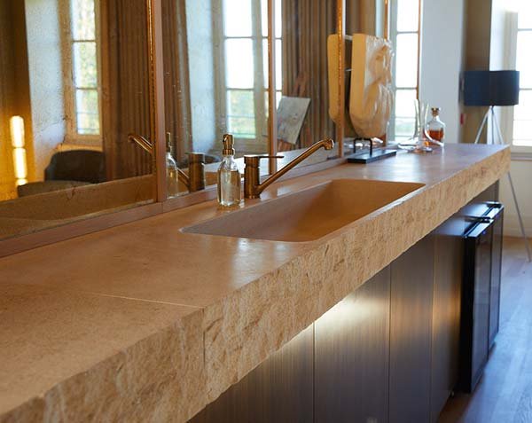 Washbasin with split edges - Charmot Golden Honed