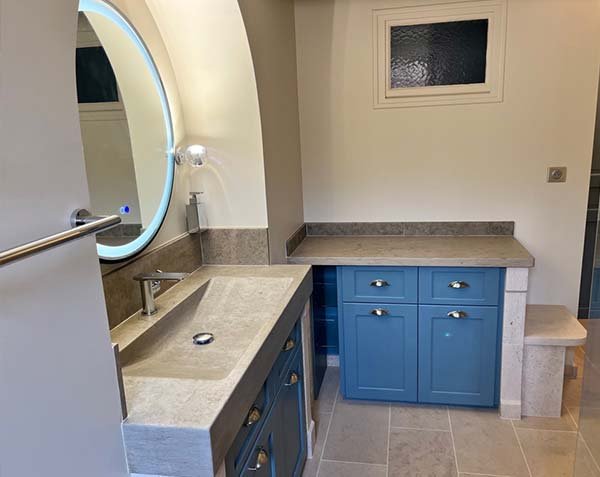 Limestone washbasin Goult - Bleu de Lignières Honed