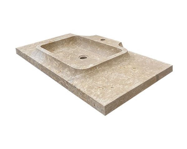 Stone washbasin for bathroom - Lanvignes Golden-Yellow Aged Stone washbasin for bathroom - Lanvignes Golden-Yellow Aged