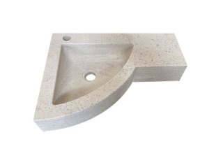 Vasque d'angle en pierre pour WC ou salle de bain - Charmot Clair Adouci Vasque d'angle en pierre pour WC ou salle de bain - Charmot Clair Adouci