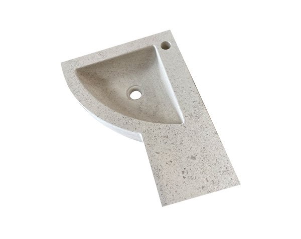 Lavabo d'angle en pierre - Charmot Clair Adouci Lavabo d'angle en pierre - Charmot Clair Adouci