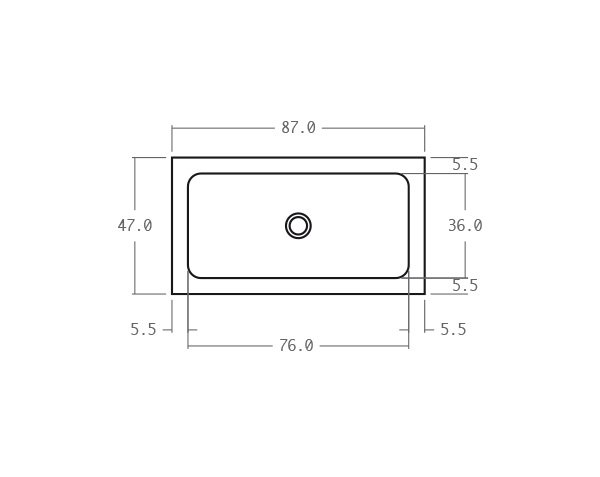 Timbre d'office en pierre - Schéma technique 87 cm
