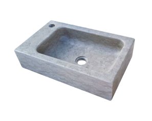 Hand washbasin in Burgundy limestone - Bleu de Lignières Honed