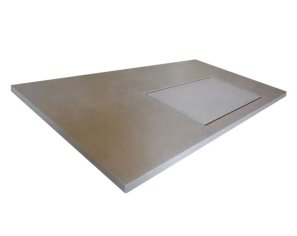 Natural limestone kitchen countertop with pre-cut cooktop opening - Charmot Light Honed Natural limestone kitchen countertop with pre-cut cooktop opening - Charmot Light Honed