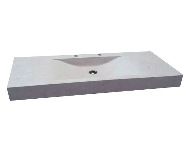 Washbasin in Burgundy limestone Calvi - Charmot Light Honed