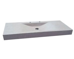 Washbasin in Burgundy limestone Calvi - Charmot Light Honed