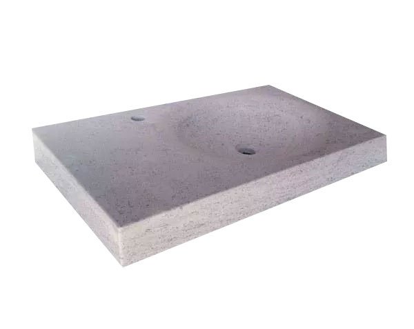 Bathroom Sink in Burgundy Limestone - Charmot Light Honed Bathroom Sink in Burgundy Limestone - Charmot Light Honed