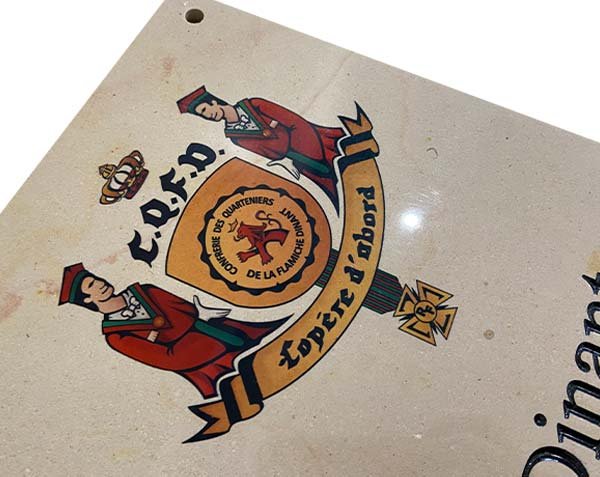 Impression sur plaque en pierre