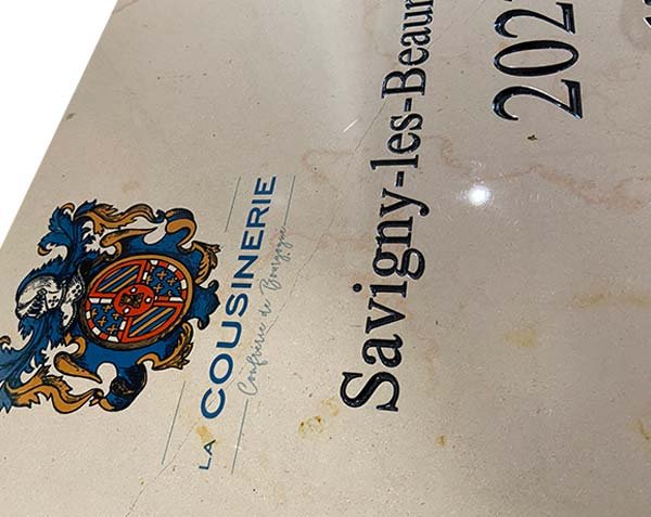 Color printing on a limestone plaque