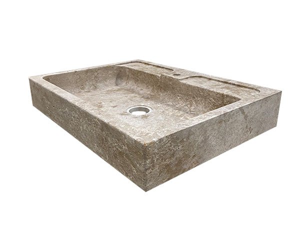 Sink with grooves, brown color - Ampilly Striped Aged