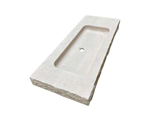 Vasque de salle de bain Bloc Brut - Pierre Charmot Clair Adouci