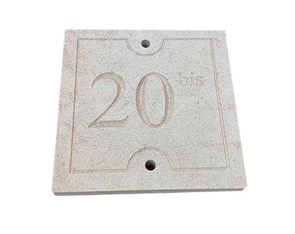Street number without filling - Semond Blended Honed finish limestone