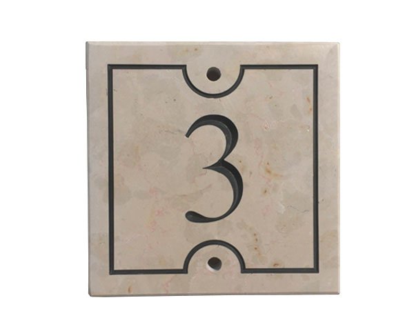 Street number Black color - Stone : Comblanchien