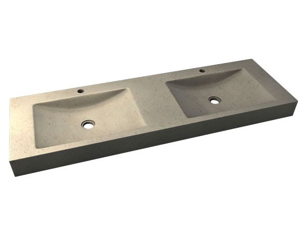 Limestone washbasin Goult - Double bowls