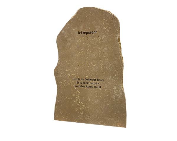 Headstone with irregular edges - Aged Lanvignes Golden-Yellow Headstone with irregular edges - Aged Lanvignes Golden-Yellow