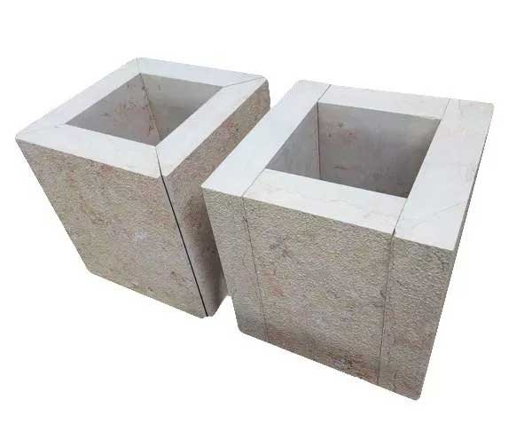 Square Flower Pot in Corton Stone