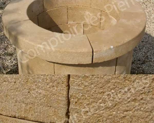 Solid Well in Natural Burgundy Stone from Lanvignes Solid Well in Natural Burgundy Stone from Lanvignes