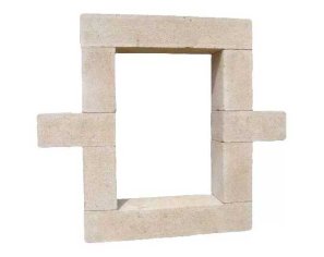 Window frame in Burgundy limestone