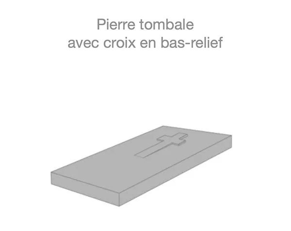 Pierre tombale Avec croix en bas-relief - Schéma technique