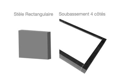 Monument funéraire paysager avec stèle rectangulaire Monument funéraire paysager avec stèle rectangulaire