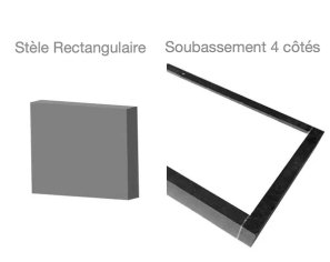 Monument funéraire paysager avec stèle rectangulaire