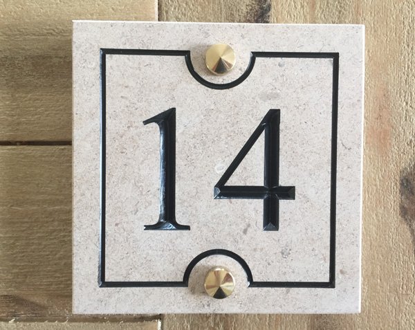 Stone Street Number - Diamond Point Brass Fixing Kit