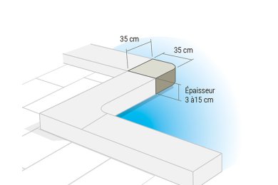 Margelle d'angle sortant - Pierre naturelle Margelle d'angle sortant - Pierre naturelle