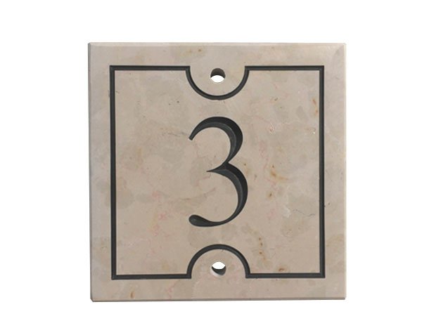 Custom engraving - Comblanchien Light Stone, Honed Finish - Black color