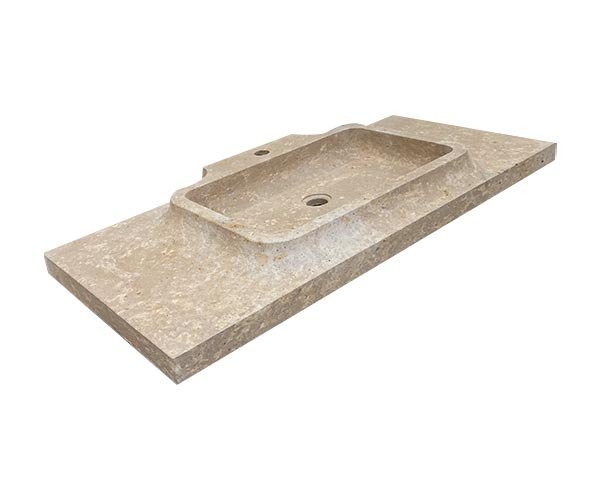 Lavabo en pierre pour salle de bain - Lanvignes Doré-Jaune Vieilli