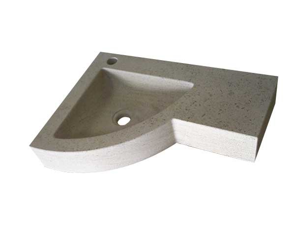 Corner Sink in Limestone - Charmot Light Honed