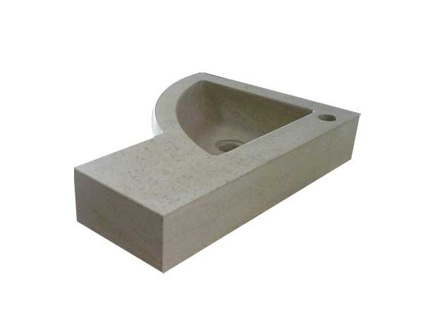 Corner Basin in Stone for WC or Bathroom - Charmot Light Honed