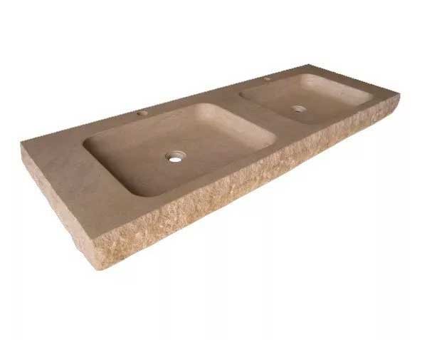 Double limestone basin - Charmot Gold Honed finish