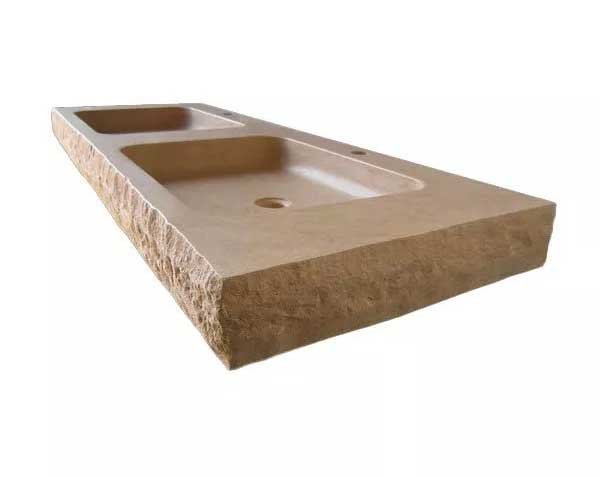 Double basin in natural limestone - Charmot Golden Honed