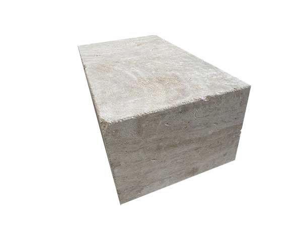 Massive coffee table in stone - Natural Burgundy limestone.