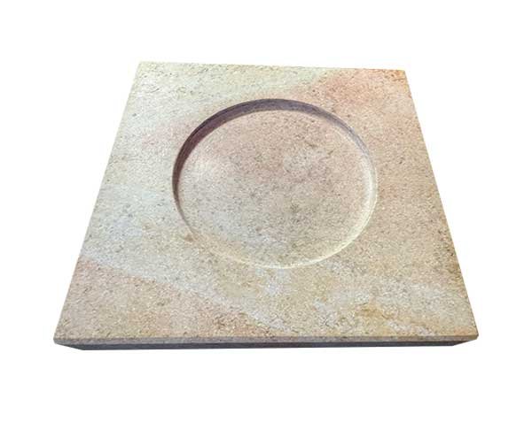 Bottle coaster in natural Burgundy limestone - Corton Honed
