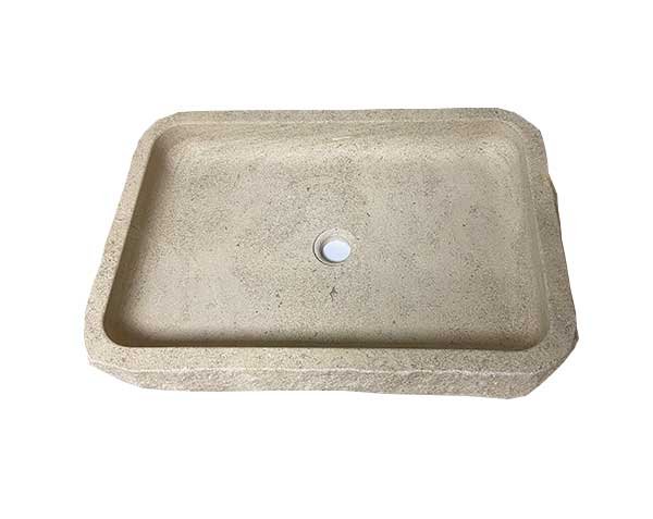 Raw stone basin with rounded edges - Charmot Golden Honed Raw stone basin with rounded edges - Charmot Golden Honed